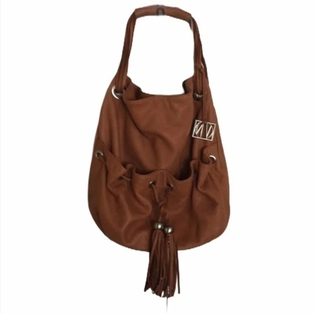 VN leather saddle brown hobo bag